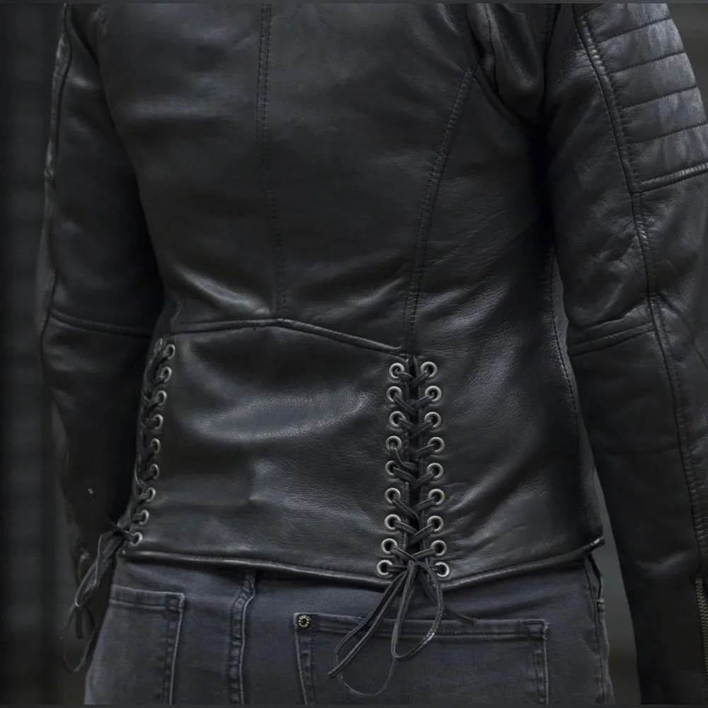 NWT Whet Blu The Princess Side-Laced Leather Jacket Size XXL - Picture 5 of 9